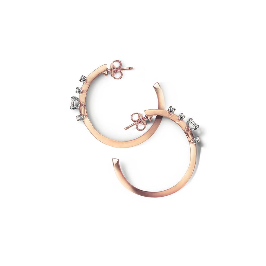Big size 'Balance' hoop earrings in pink gold BALANCE | OR CERCHIO BIGAU9R CT 0,32